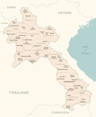 Laos - detailed map with administrative divisions country.