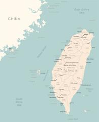 Taiwan - detailed map with administrative divisions country.