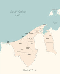 Brunei - detailed map with administrative divisions country.