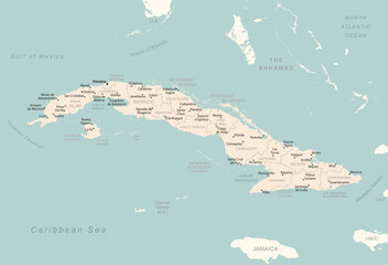 Cuba - detailed map with administrative divisions country.
