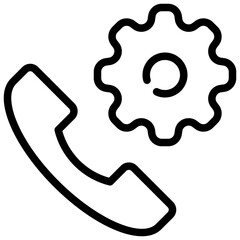 contact call telephone chat cog gear wheel simple line