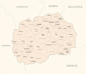 Macedonia - detailed map with administrative divisions country.