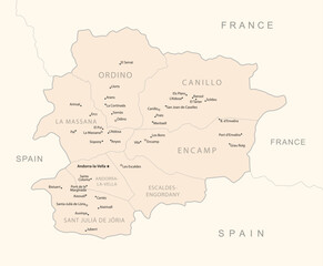 Andorra - detailed map with administrative divisions country.
