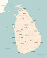Sri Lanka - detailed map with administrative divisions country.
