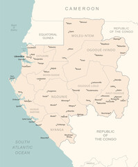 Gabon - detailed map with administrative divisions country.