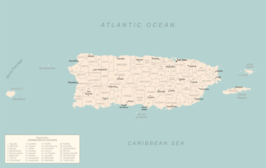 Puerto Rico - detailed map with administrative divisions country.