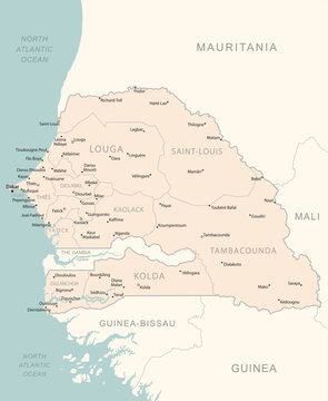 Senegal - detailed map with administrative divisions country.