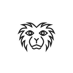 Vector illustration design of lion head logo icon in minimalist style