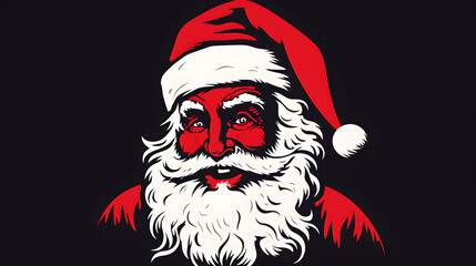 Stylized Santa Claus Illustration on Black Background