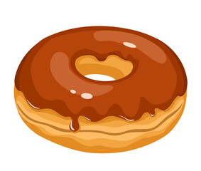 Donut. Cartoon vector handemade illustration. Isolated on a white background. Cute, chocolate. Simple modern design.