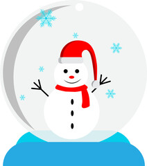 Christmas snowman in crystal