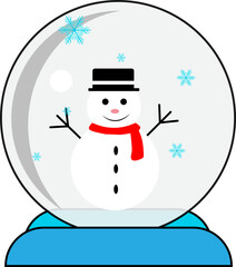 Christmas snowman in crystal