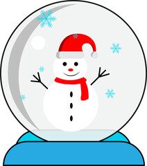 Christmas snowman in crystal