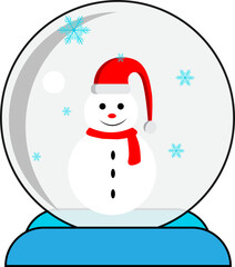Christmas snowman in crystal