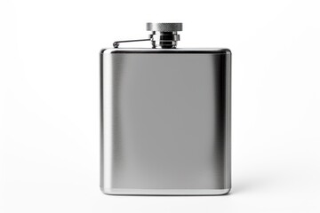 A single hip flask isolated on white background