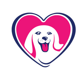 heart with a dog