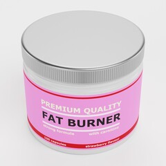 Realistic 3D Render of Fat Burner