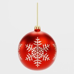 Realistic 3D Render of Christmas Ball