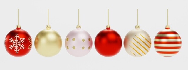 Realistic 3D Render of Christmas Decoration