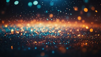 Obraz premium glow particle abstract bokeh background generative AI.