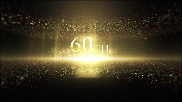 60th anniversary greetings, luxury background with particles, gold particles, congratulations