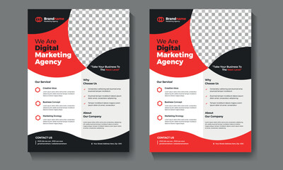 digital marketing agency flyer template vector.