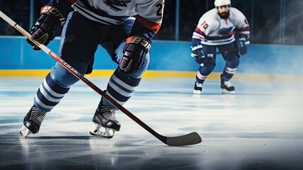 ice hockey player skating on stadium - obrazy, fototapety, plakaty