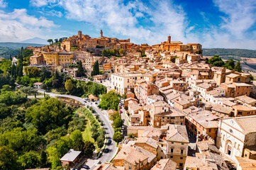 Fototapeta na wymiar Aerial view of Montepulciano,Tuscany, Italy