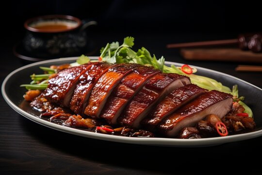 a delicious dish of roasted duck in chineese style