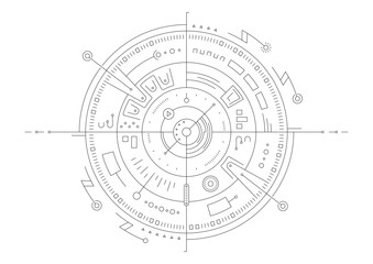 outline and digital interface design. futuristic interface design. technological interface design for internet, magazine, digital world. technological and futuristic background