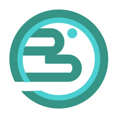 Vector graphic of B NEGATIVE SPACE for logo