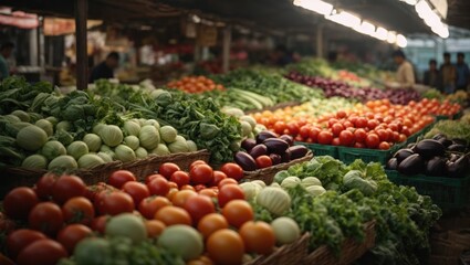Fototapeta na wymiar Fresh vegetables at the market