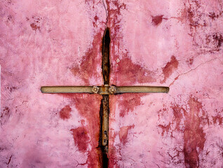 Cross On A Pink Wall