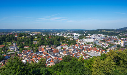 Fototapeta na wymiar Aerial view over the city of Kulmbach