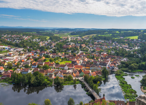 Aerial view over the village of Kallmuenz