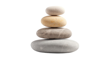 Fototapeta na wymiar Stack of zen stones isolated on transparent background, PNG image with background removed, Created with Generative Ai technology.