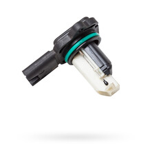 Mass air flow sensor isolated on white background. Auto service industry. Spare parts catalog Auto service industry. Spare parts catalog.