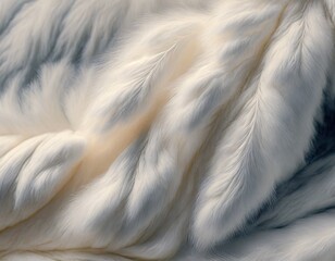 White fluffy fur texture surface background.
