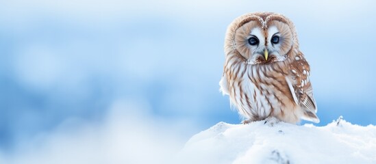 Wild Ezo owls and other animals in Eastern Hokkaido Hokkaido Copy space image Place for adding text or design