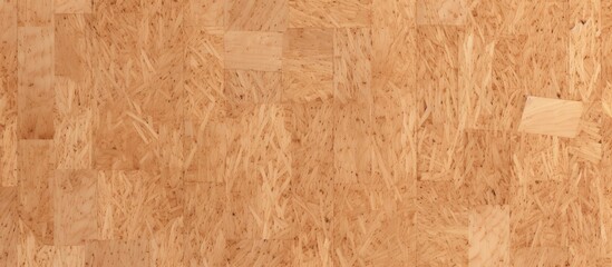 Tileable 3D rendering of a light brown background texture made from compressed wood particle board such as redwood pine oak fiberboard plywood or OSB Copy space image Place for adding text or d