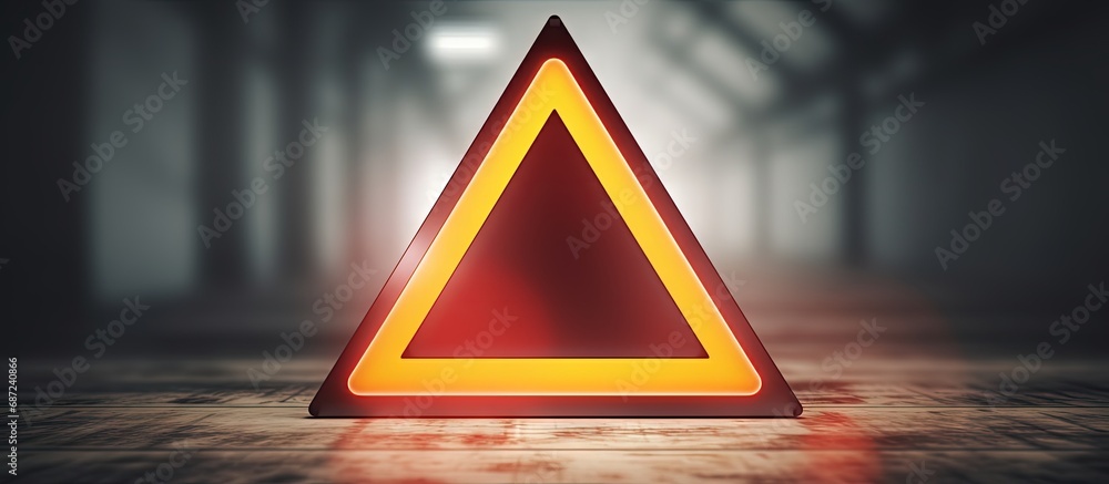Aufkleber warning sign with exclamation mark denotes risk copy space image place for adding text or design