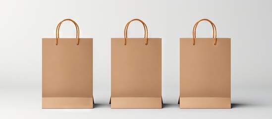 White paper bag with merchandise Copy space image Place for adding text or design - Powered by Adobe