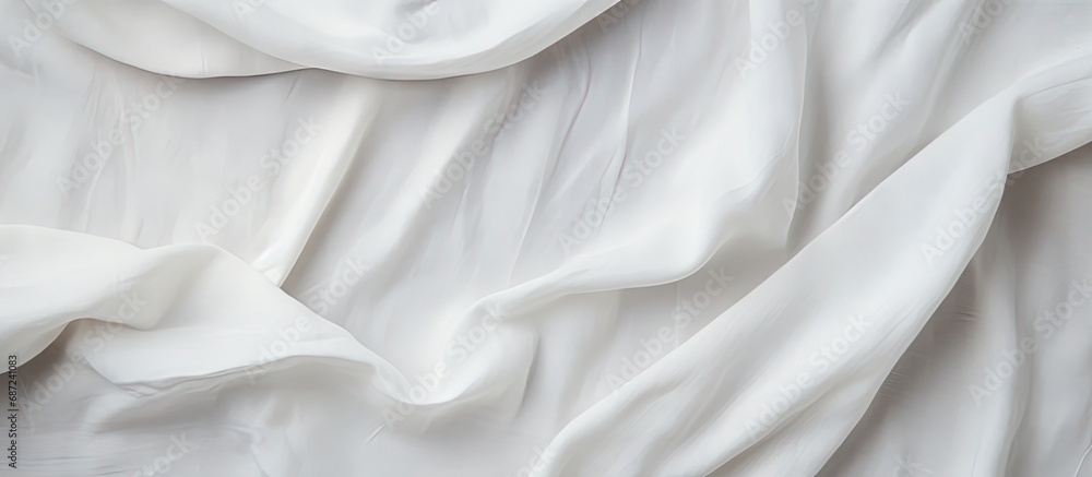 Poster textured white fabric made from organic materials including cotton and linen copy space image place 