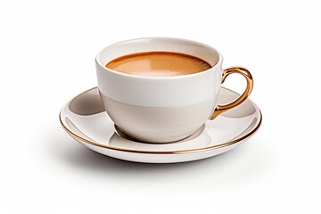 Coffee Cup and Saucer Isolated on a White Background