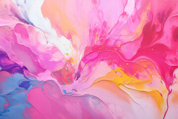Fototapeta na wymiar Intense background material using pink oil paint, Generative AI 