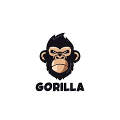 Gorilla Logo Icon Symbol Design Template Flat Style Vector	
