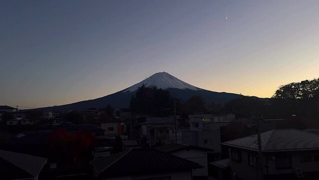 sunset in the city,mt fuji, japan, mountain, japan mt fuji, sunset, sky, landscape, sunrise, nature, mountains, sun, door, clouds, cloud, window, dusk, dawn, view, blue, orange, silhouette, evening, b