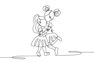 Two girls. Joy. One line