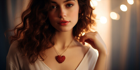 Sentimental Moment with Heart Necklace on Valentine's