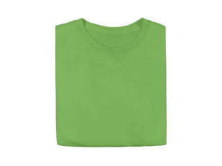 Isolated lime green colour blank fashion folded tee front mockup template